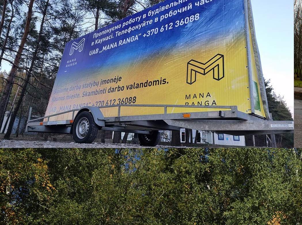 Reklaminė priekaba MEDI su įmonės reklama