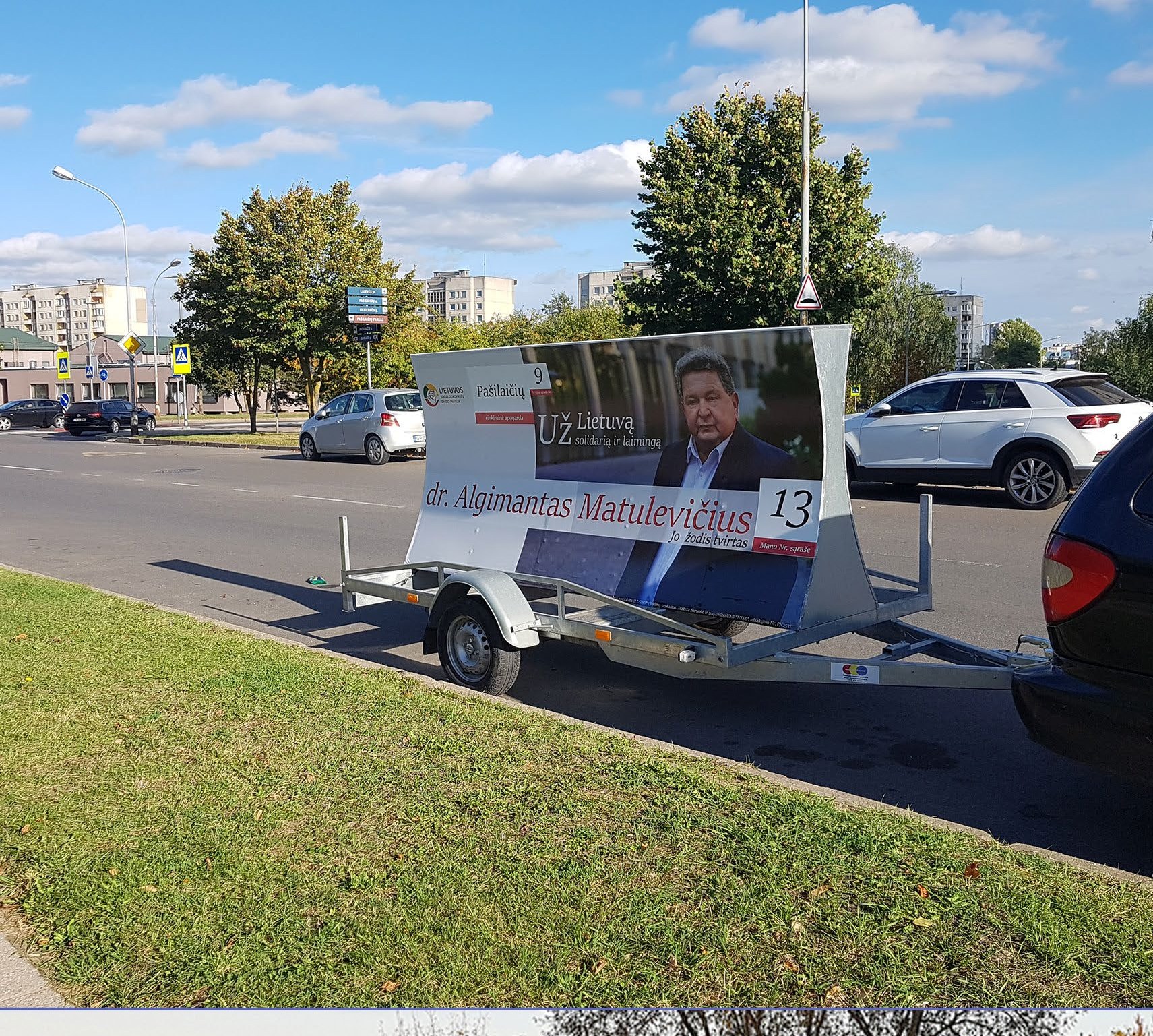 Reklaminė priekaba MINI su rinkimų reklama